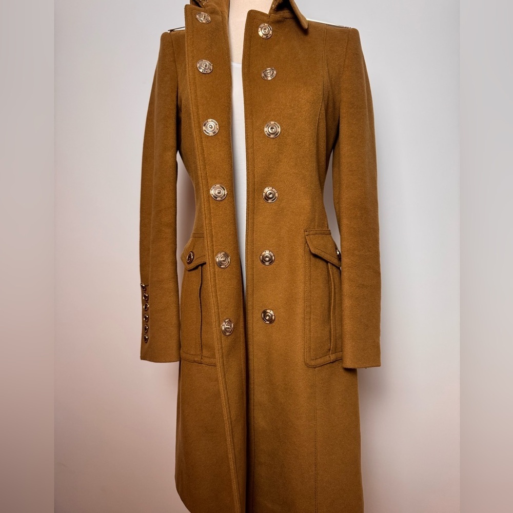Burberry Wool Cashmere Military Coat Size 6 - Picture 10 of 15